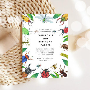 Invitation d'anniversaire garçon insecte bug