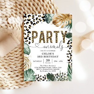 Invitation d'anniversaire garçon léopard animal de