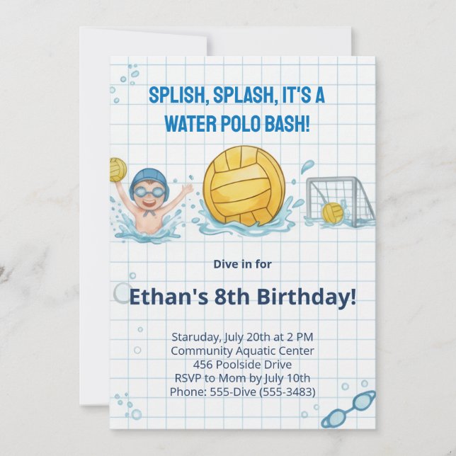 Invitation d'anniversaire garçon pour une fête de  (Devant)