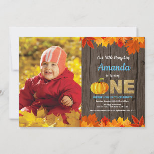 Invitation d'anniversaire garçon rustique citrouil
