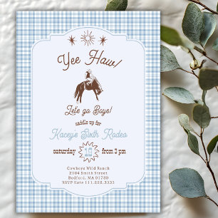 Invitation d'anniversaire garçon simple bleu de ro