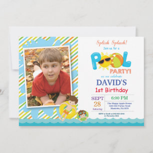 Invitation d'anniversaire garçon Splash Splash Fêt