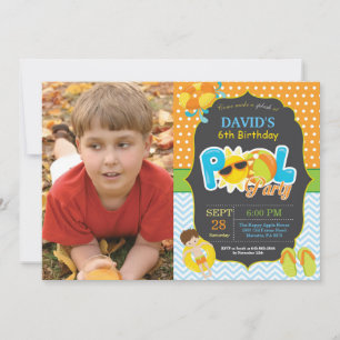 Invitation d'anniversaire garçon Splash Splash Fêt
