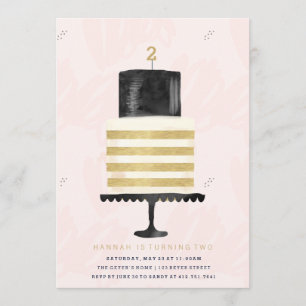 INVITATION D'ANNIVERSAIRE - GÂTEAU ET BOUGIE
