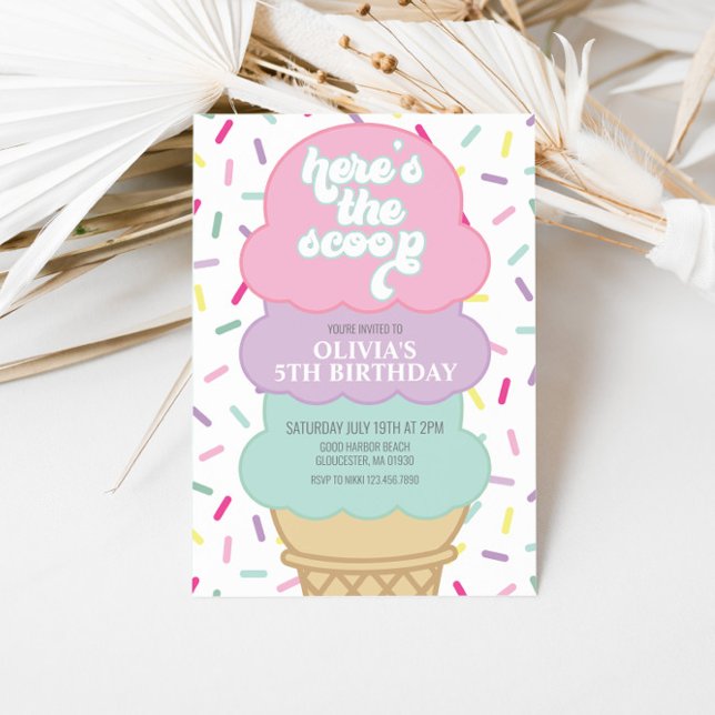 Invitation d'anniversaire Glace et Paillettes (Créateur téléchargé)