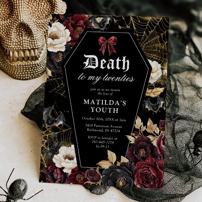 Invitation d'anniversaire gothique 30 ans "Mort à  (Créateur téléchargé)