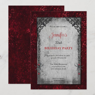 Invitation d'anniversaire gothique sombre