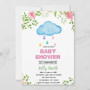 Invitation d'anniversaire goutte de pluie de print