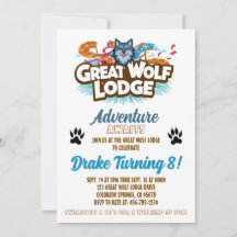 Invitation d'anniversaire Great Wolf Lodge