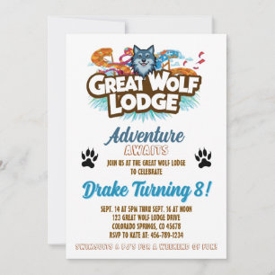 Invitation d'anniversaire Great Wolf Lodge