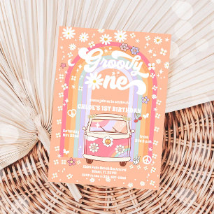 Invitation d'anniversaire Groovy Daisy 1ère année