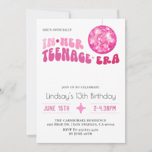 Invitation d'anniversaire groovy de son ère adoles