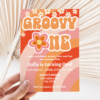 Invitation d'anniversaire Groovy One