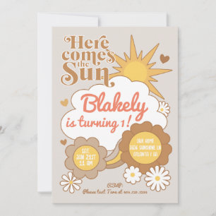 Invitation d'anniversaire Groovy Sunshine
