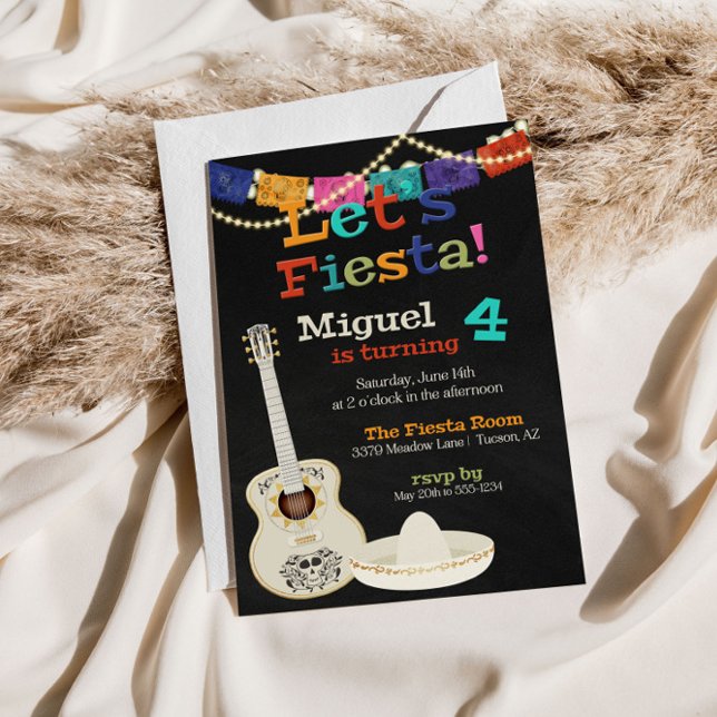 Invitation d'anniversaire guitares Fiesta (Créateur téléchargé)