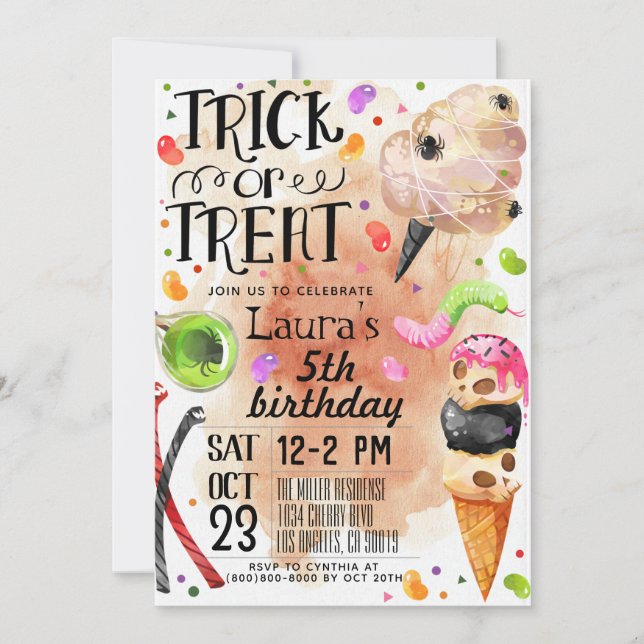 Invitation d'anniversaire Halloween (Devant)