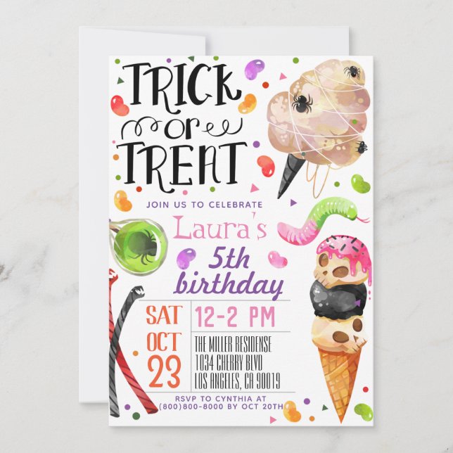 Invitation d'anniversaire Halloween (Devant)