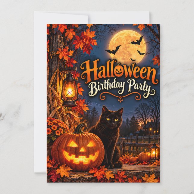 Invitation d'anniversaire Halloween (Devant)