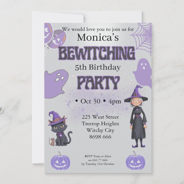 Invitation d'anniversaire Halloween (Devant)