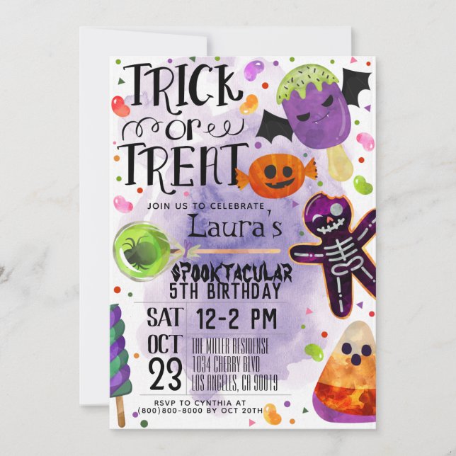 Invitation d'anniversaire Halloween (Devant)