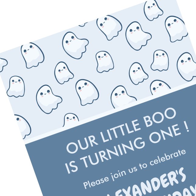 Invitation d'anniversaire Halloween 1er anniversai (Halloween-1st-birthday-invitation-ghost-october-1)