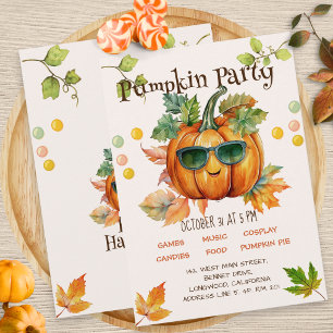 Invitation d'anniversaire Halloween Automne Citrou