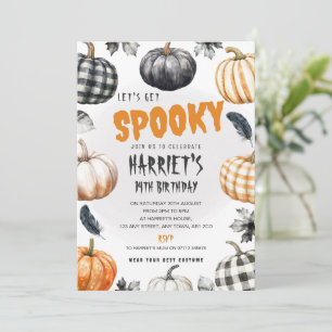 Invitation d'anniversaire Halloween avec citrouill