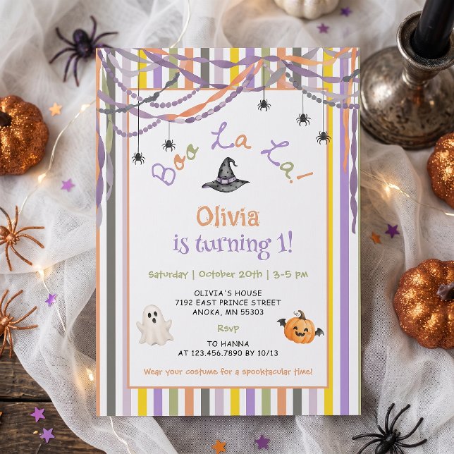 Invitation d'anniversaire Halloween Boo La La  (Créateur téléchargé)