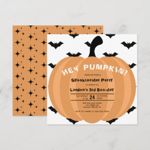 Invitation d'anniversaire Halloween Citrouille Mod