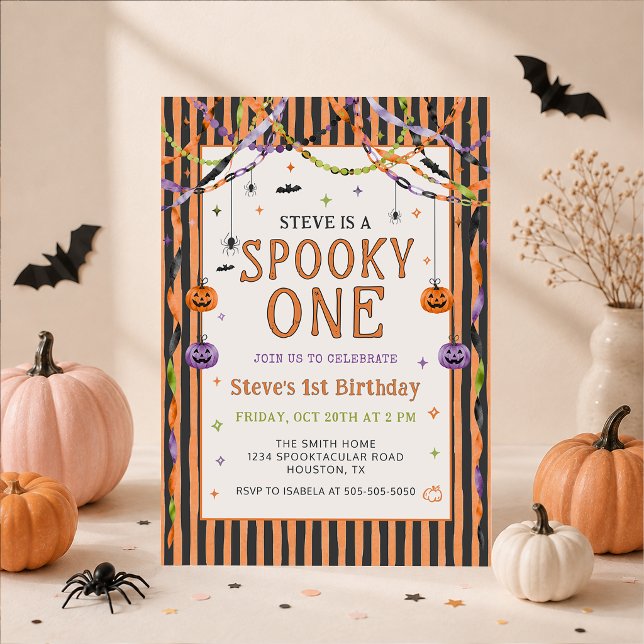 Invitation d'anniversaire Halloween Colorée pour u (Créateur téléchargé)