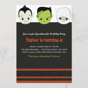 Invitation d'anniversaire Halloween costume pour e