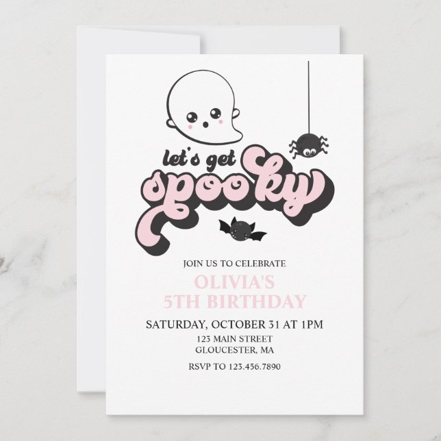 Invitation d'anniversaire Halloween Effrayant (Devant)