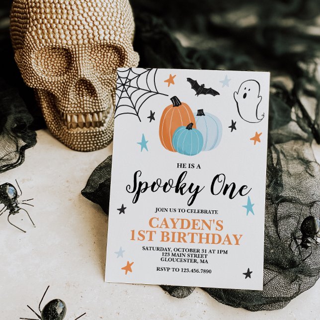 Invitation d'anniversaire Halloween Effrayant Un 1 (Créateur téléchargé)