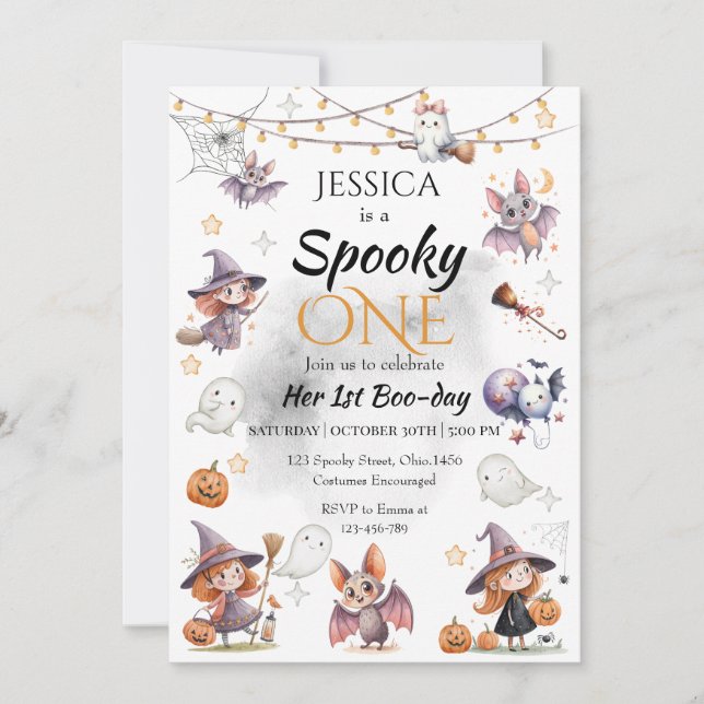 Invitation d'anniversaire Halloween effrayante (Devant)