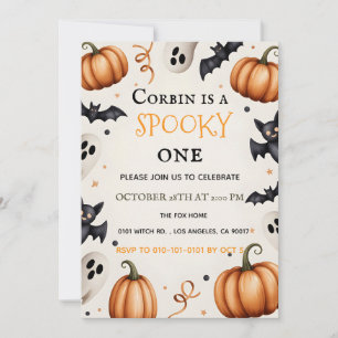 Invitation d'anniversaire Halloween Fantôme & Chau