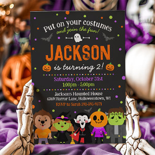 Invitation d'anniversaire Halloween, Fête de costu