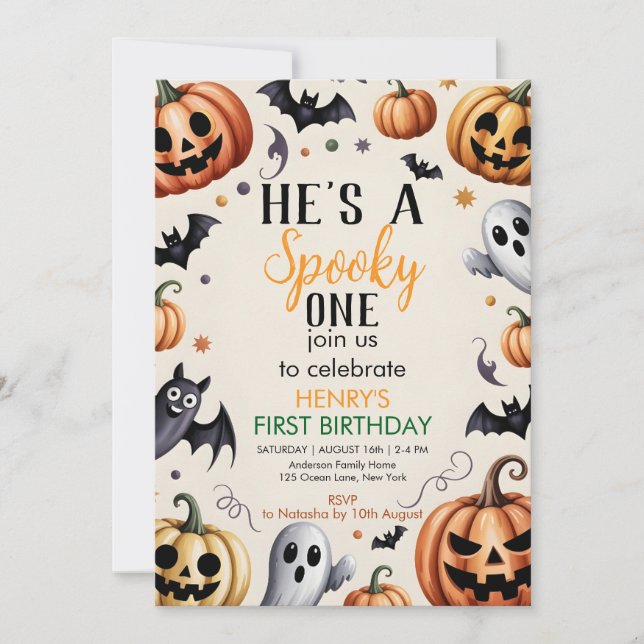 Invitation d'anniversaire Halloween Jack-O-Lantern (Devant)