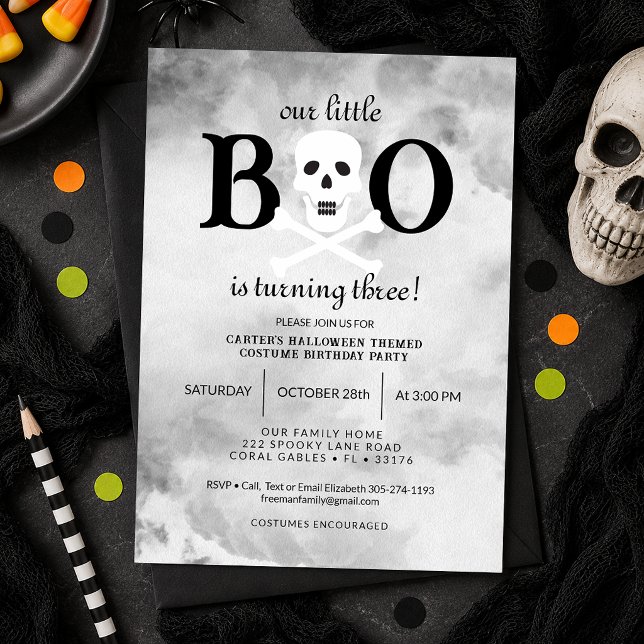Invitation d'anniversaire Halloween Little Boo (Little Boo Birthday Party Invite)