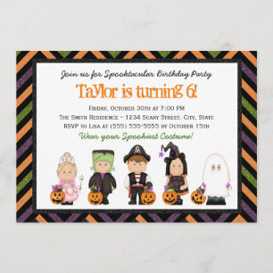 Invitation d'anniversaire Halloween pour costume d