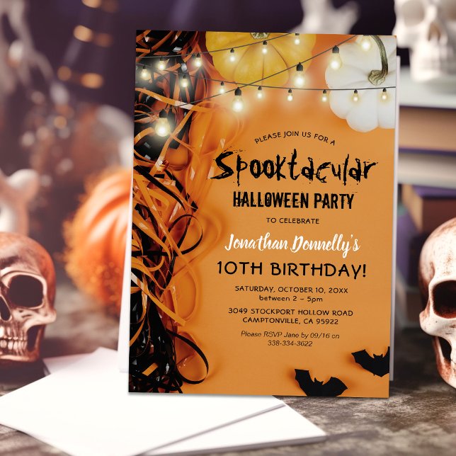 Invitation d'anniversaire Halloween pour enfants (Créateur téléchargé)