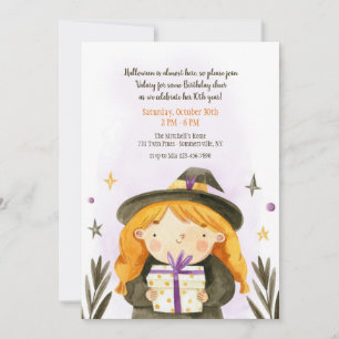 Invitation d'anniversaire Halloween pour fille