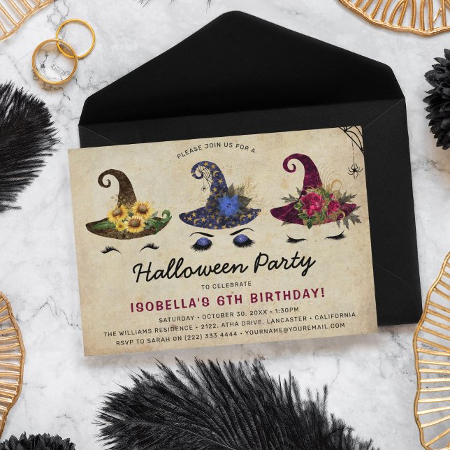 Invitation d'anniversaire Halloween pour filles (Créateur téléchargé)