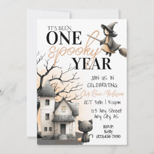 Invitation d'anniversaire Halloween pour un an : O