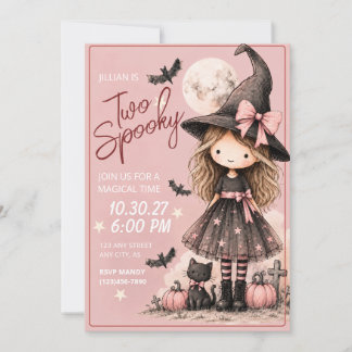 Invitation d'anniversaire Halloween pour une fille