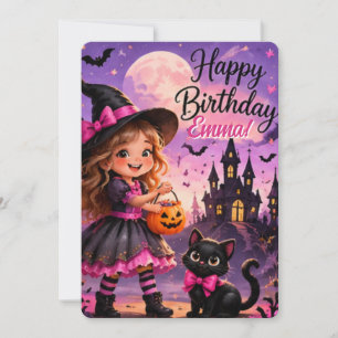 Invitation d'anniversaire Halloween pour une jolie
