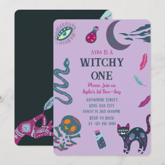 Invitation d'anniversaire Halloween sorcière