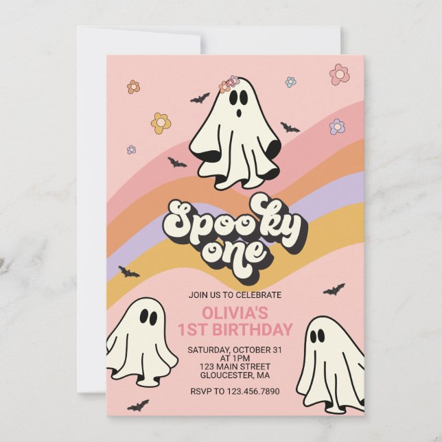 Invitation d'anniversaire Hippie Halloween Spooky  (Devant)