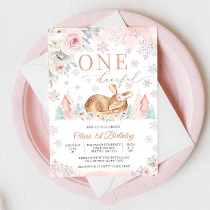 Invitation d'anniversaire hivernal ONE Deerful