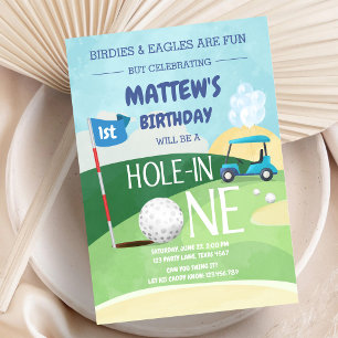 Invitation d'anniversaire Hole In One Golf Let's P