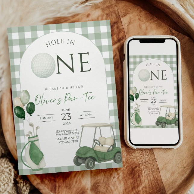 Invitation d'anniversaire Hole in One Golf Premier (Créateur téléchargé)